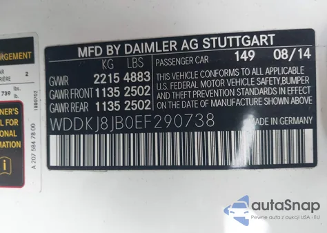 2014 Mercedes-Benz E 350 4Matic z USA, uszkodzony, nr VIN WDDKJ8JB0EF290738